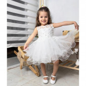 Детска официална рокля "Рени" в бяло 2