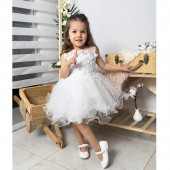 Детска официална рокля "Рени" в бяло 3