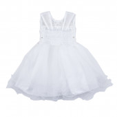 Детска официална рокля "Рени" в бяло 5